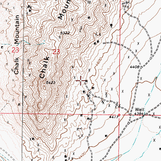 Topographic Map of Chalk Mountain Silver-Lead Mine, NV
