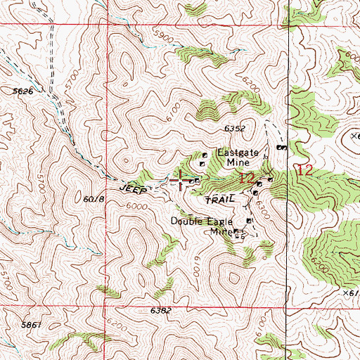 Topographic Map of Gold Ledge Mine, NV