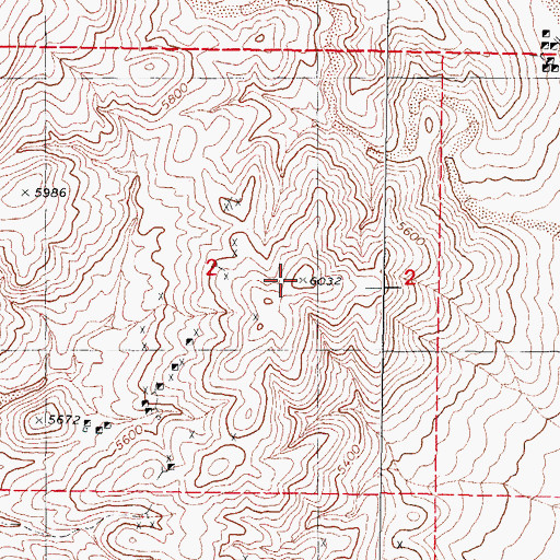 Topographic Map of Martinez Hill, NV