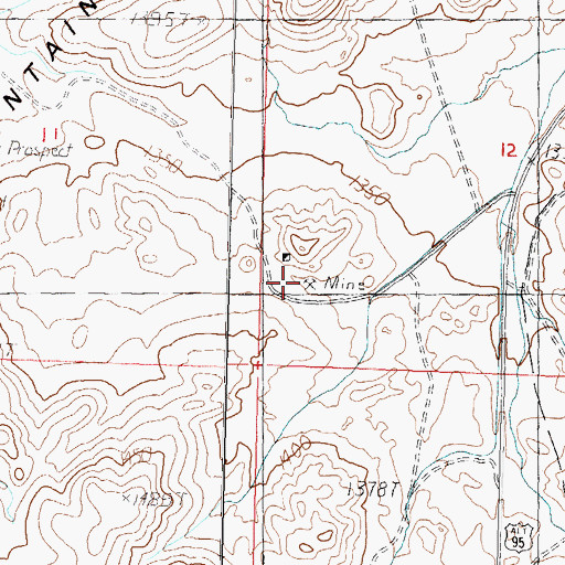 Topographic Map of Jupiter Mine, NV