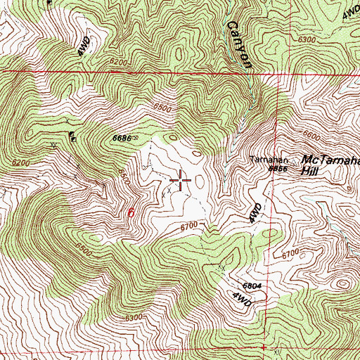 Topographic Map of Smith Brothers Mine, NV