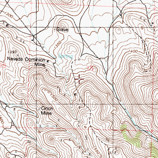 Topographic Map of Walker Mine, NV