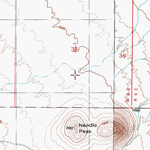 Topographic Map of Needle Peak, AZ