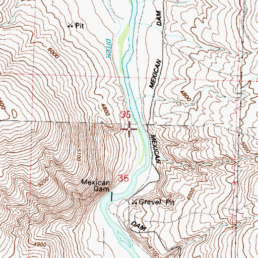 Topographic Map of Quilici Dam (historical), NV