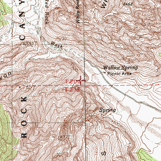 Topographic Map of Lost Creek Canyon, NV