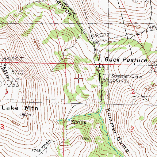 Topographic Map of Summer Camp, NV