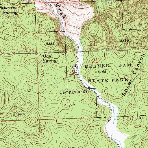 Topographic Map of Water and Ice Falls, NV