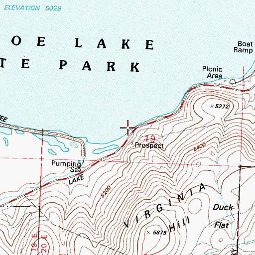 Topographic Map of South Beach, NV