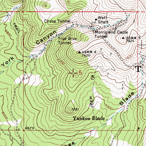 Topographic Map of Columbia Mine, NV