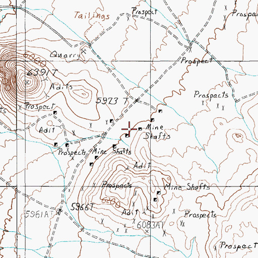 Topographic Map of Desert Shaft, NV