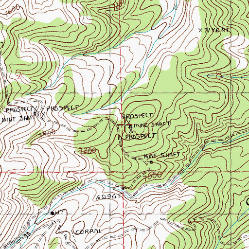 Topographic Map of Spence Mine, NV
