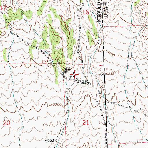 Topographic Map of Queen of the West Mine, NV