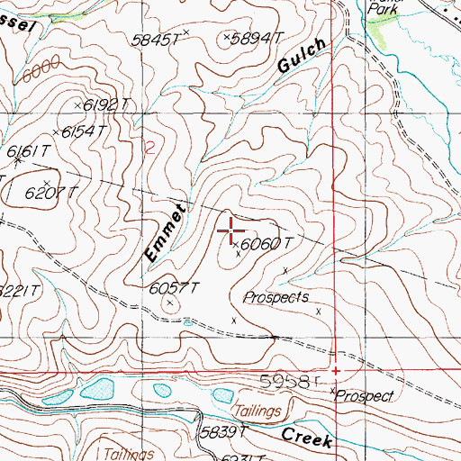 Topographic Map of Mountain City Mine, NV