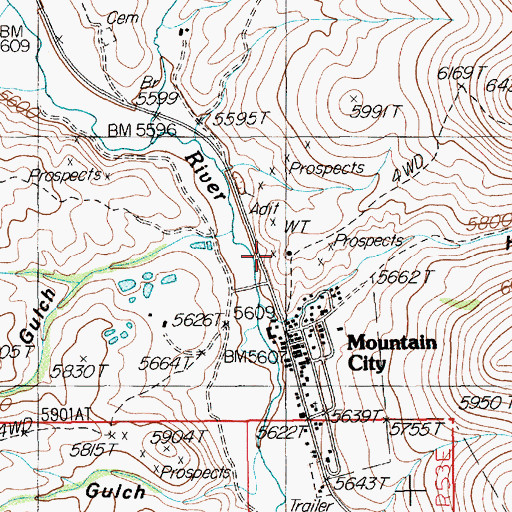 Topographic Map of Resurrection Mine, NV