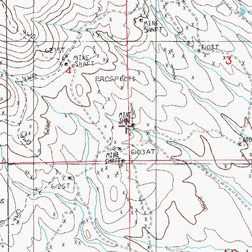 Topographic Map of Modoc Mine, NV