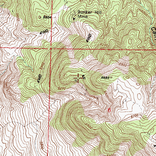 Topographic Map of Valley View Mine, NV