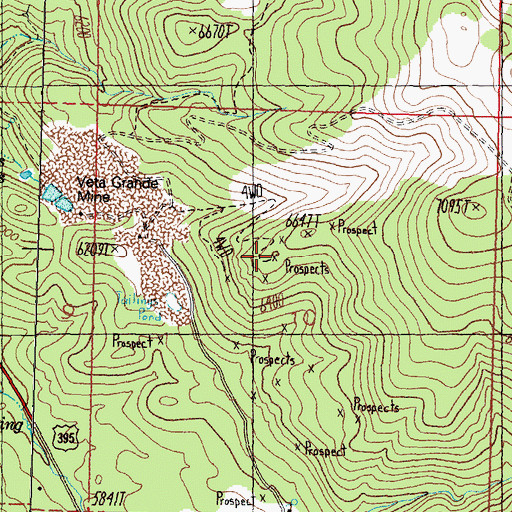 Topographic Map of Carson Valley Tungsten Mine, NV