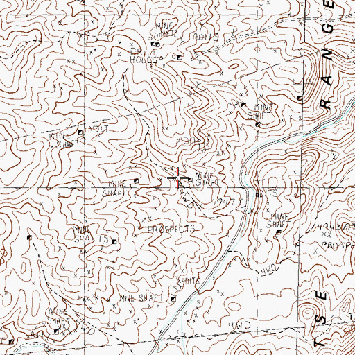 Topographic Map of McArthur Mine, NV