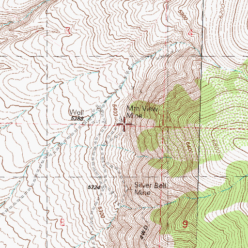 Topographic Map of Charles Nashs Mine, NV