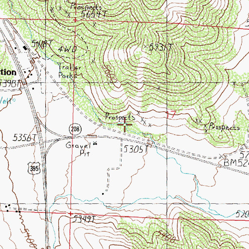 Topographic Map of Kittle Kral Wells Mine, NV