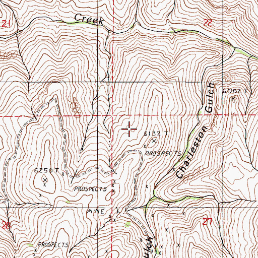 Topographic Map of Indian Valley Mine, NV