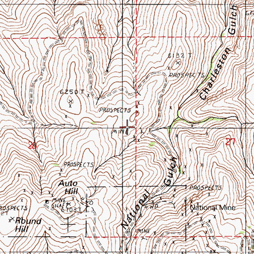 Topographic Map of Crawford Mine, NV