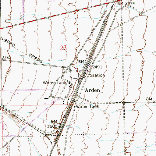Topographic Map of Arden Plaster Company Mill, NV