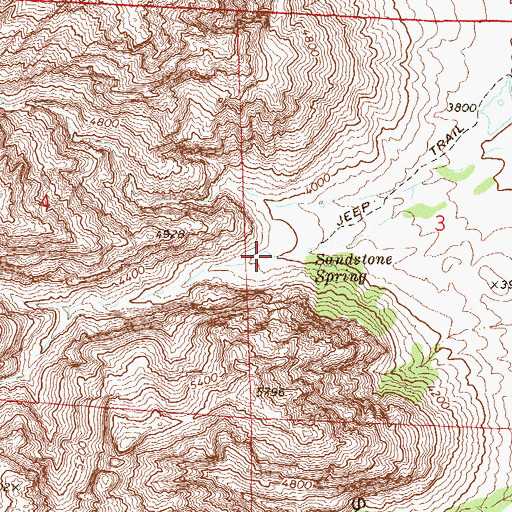 Topographic Map of Sandstone Canyon, NV