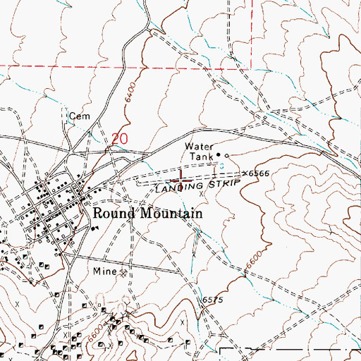 Topographic Map of Smoky Valley Mine Landing Strip (historical), NV