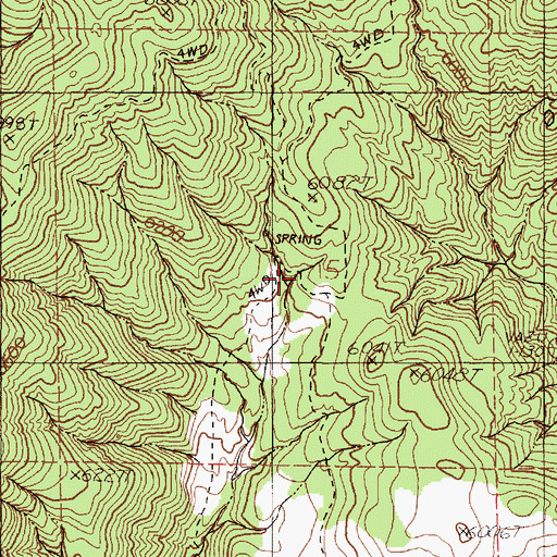 Topographic Map of Bradshaw Copper Mine, NV