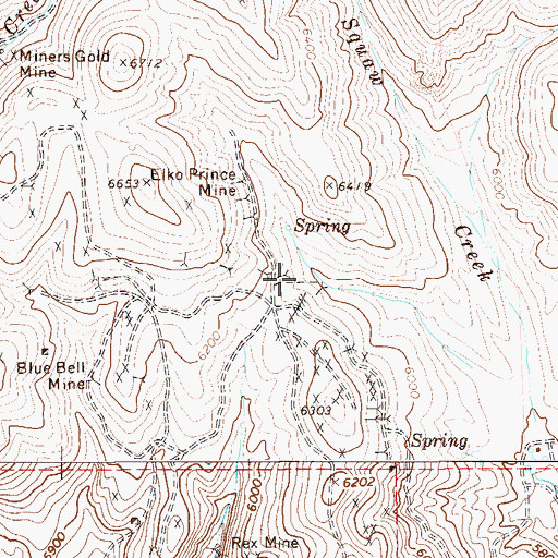 Topographic Map of June Bell Mine, NV