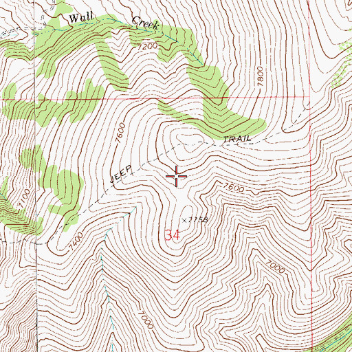 Topographic Map of Blue Ribbon Mine, NV