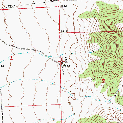Topographic Map of Darky Mine, NV