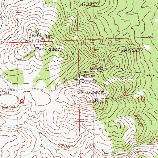 Topographic Map of Boston Mine, NV