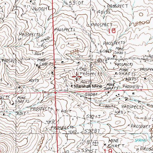 Topographic Map of Palo Alto Mine, NV