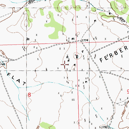 Topographic Map of Big Chief Mine, NV