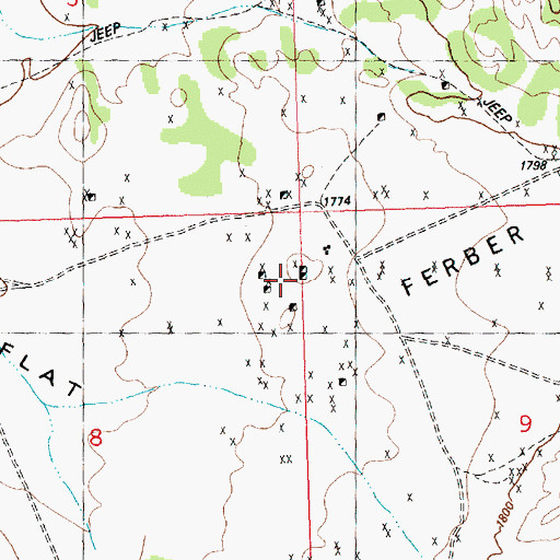 Topographic Map of Red Cloud Mine, NV