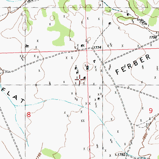 Topographic Map of Martha Washington Mine, NV