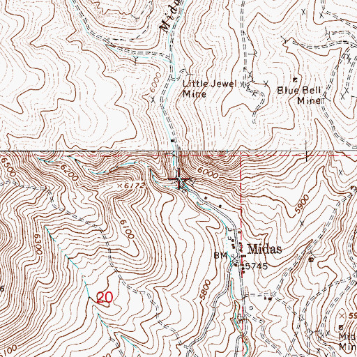 Topographic Map of Gold Circle Mine, NV