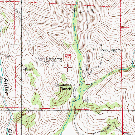 Topographic Map of Columbia Queen Mine, NV