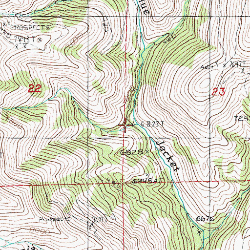 Topographic Map of Polaris Gulch, NV