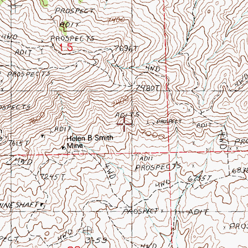 Topographic Map of Copper Shield Mine, NV