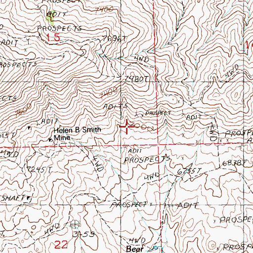 Topographic Map of Copper King Mine, NV