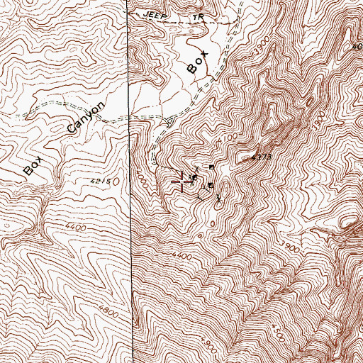 Topographic Map of Iron Age Mine, NV