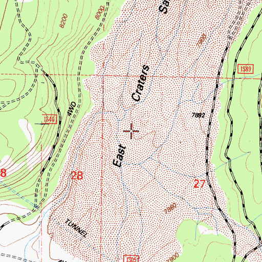 Topographic Map of Inyo National Forest, CA