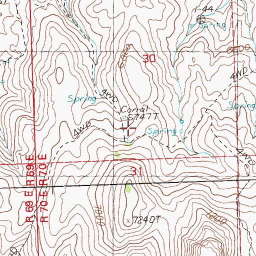 Topographic Map of Triple Group Springs, NV