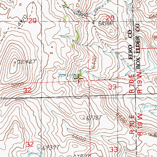 Topographic Map of Rock Spring, NV