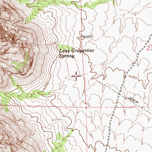 Topographic Map of Shovel Spring, NV