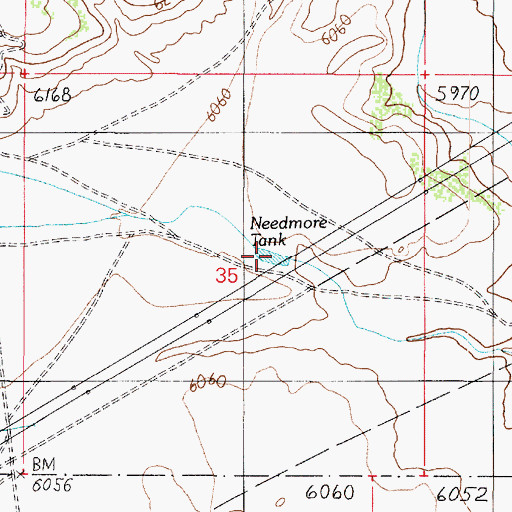 Topographic Map of Needmore Tank, AZ