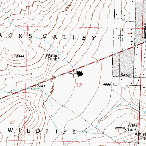 Topographic Map of Jacks Valley Elementary School, NV